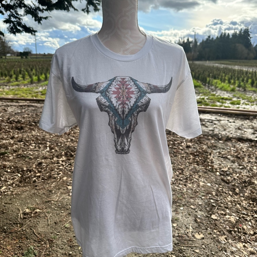 Aztec Bull Horn tshirt